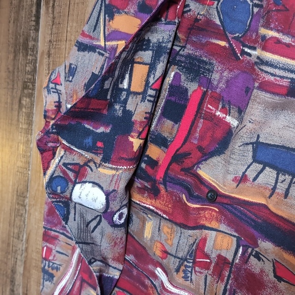 Vintage Roper Western Shirt Rodeo Cowboy Indian Print Size Large - Picture 4 of 13